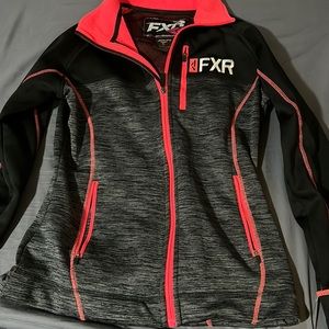 FXR insulated jacket, worn once, size small, black and hot pink